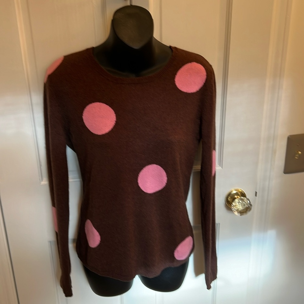 J. McLaughlin Cashmere/Cotton Polka Dot Sweater